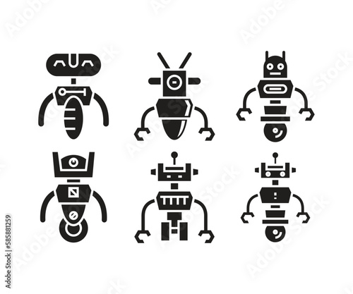 humanoid robot avatar set illustration
