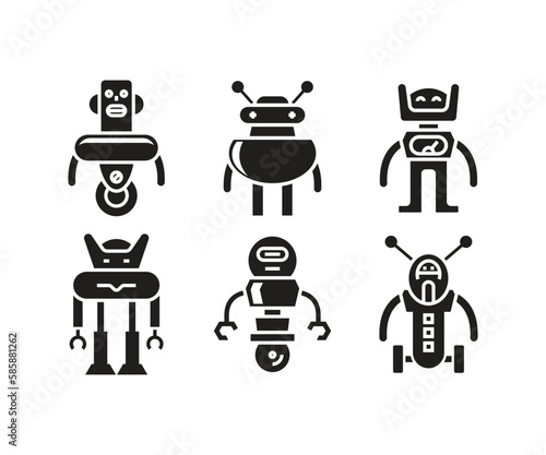 humanoid robot avatar set illustration