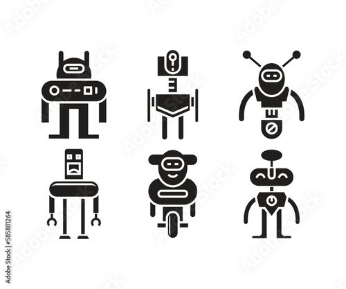 humanoid robot avatar set illustration