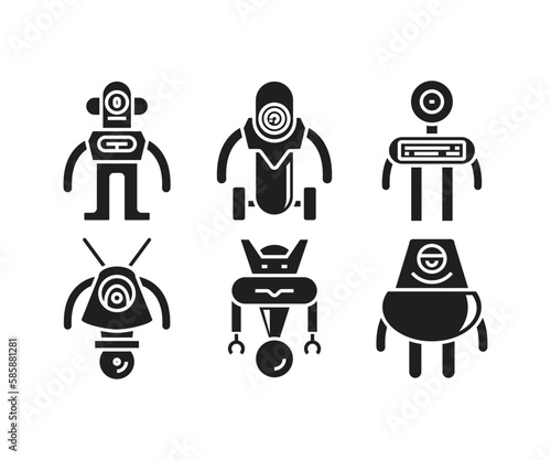 humanoid robot avatar set illustration