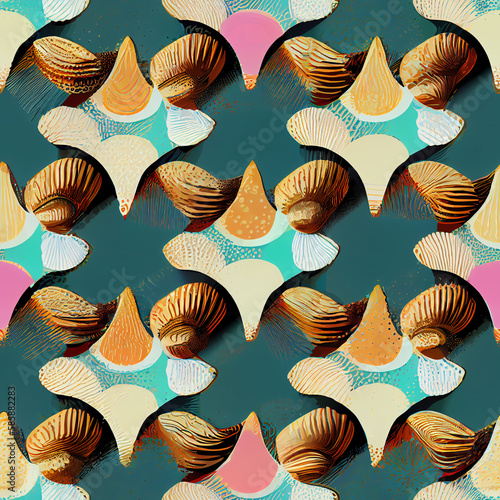 seamless pattern with shells