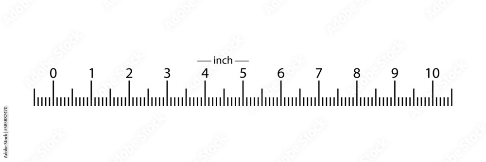 real ruler 10 inches from the bottom location of the scale. 1 division ...