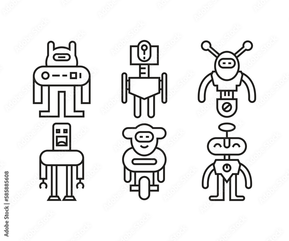 cartoon robot avatars vector illustration cartoon robot avatars vector illustration
