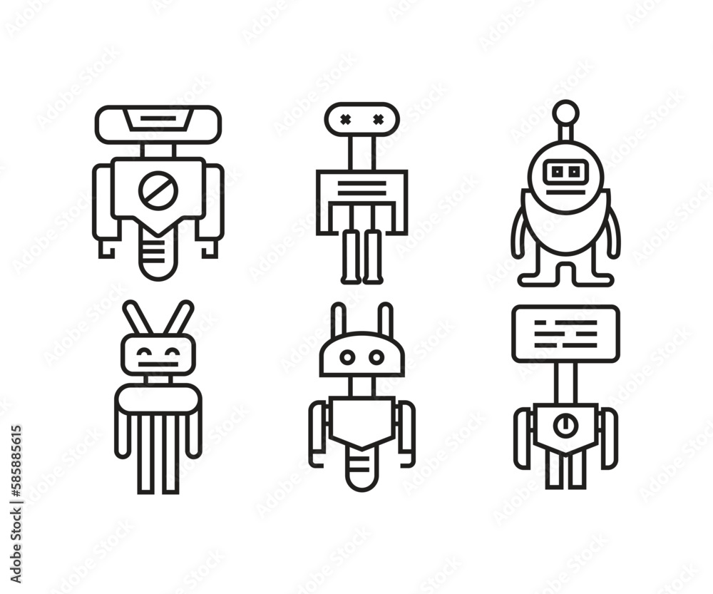cartoon robot avatars vector illustration cartoon robot avatars vector illustration