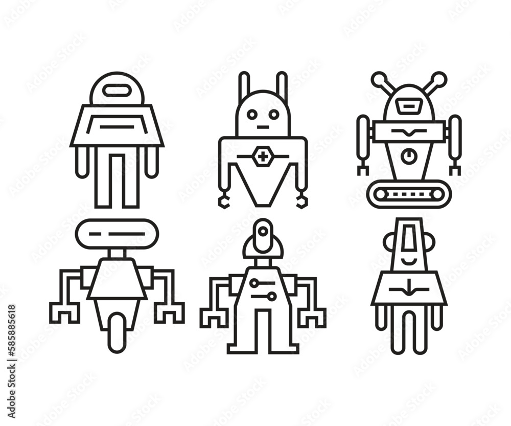 cartoon robot avatars vector illustration cartoon robot avatars vector illustration