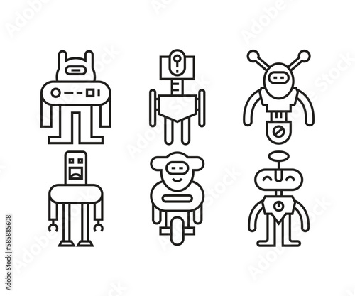 cartoon robot avatars vector illustration