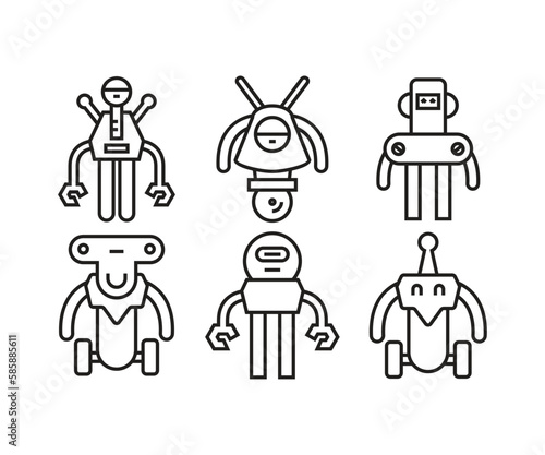 cartoon robot avatars vector illustration