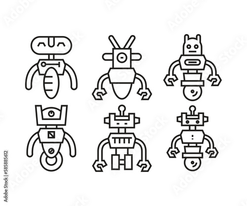 cartoon robot avatars vector illustration