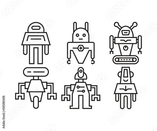 cartoon robot avatars vector illustration