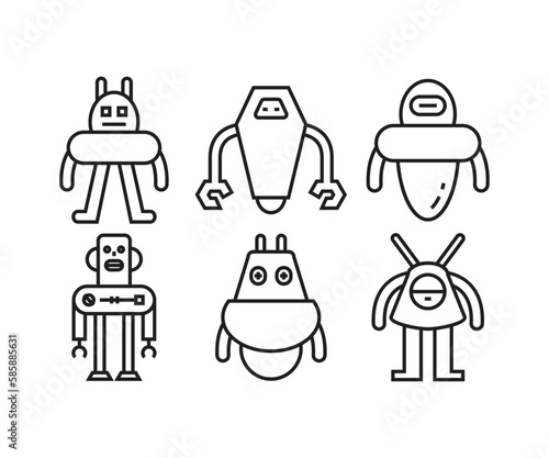 cartoon robot avatars vector illustration