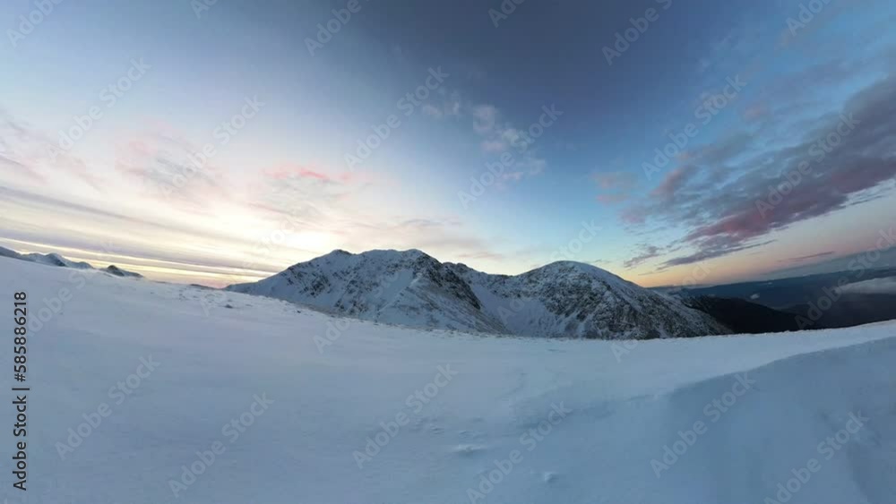 Timelapse with Fagaras Mountains in Romania at sunrise Timelapse with Fagaras Mountains in Romania at sunrise