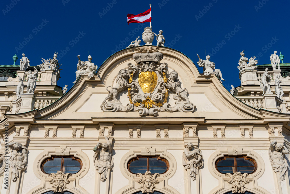 The facade of Upper Belvedere Palace in Vienna, Austria. - obrazy, fototapety, plakaty 
