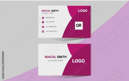 Modern presentation card with company logo.
creative business card template. Portrait and landscape orientation.

