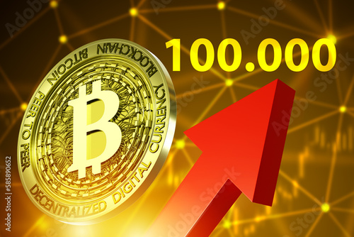 Bitcoin currency. Growth ar...