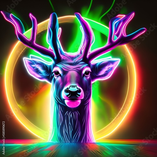 deer in the night - created with generative AI technology