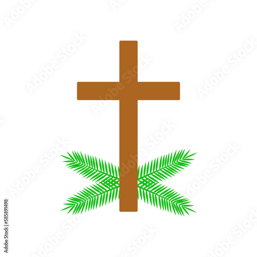 Palm Sunday. Hosanna. Vector illustration on a white background.