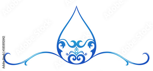 Pretty flourish water drop, water conservation and earth day design

