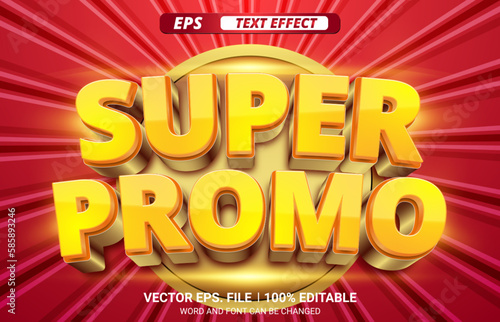 Super promo 3d vector editable text effect