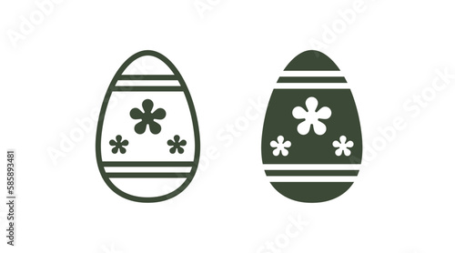 easter egg icon. Thin line and filled easter egg icon from easter collection. Outline and Glyph vector isolated on white background. Editable easter egg symbol can be used web and mobile © Abstract