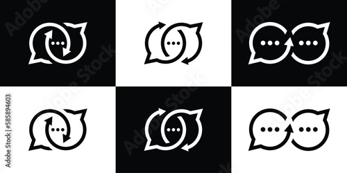 creative line talk logo design icon vector illustration 13