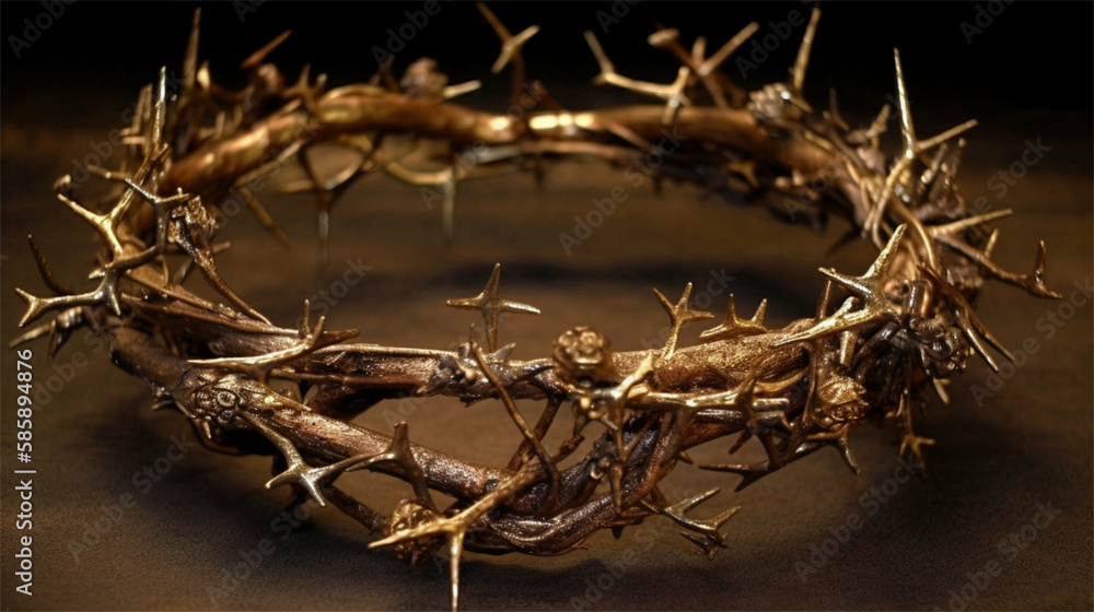 Fototapeta premium Crown of thorns of Jesus Christus on Easter, other Topics: Cross, god, Christ, Church, resurrection, belief, religion 
