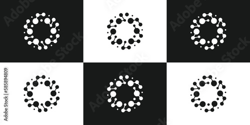 connection logo molecule icon vector illustration © Mas_W