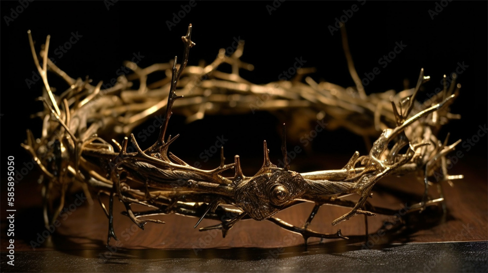 Fototapeta premium Crown of thorns of Jesus Christus on Easter, other Topics: Cross, god, Christ, Church, resurrection, belief, religion 