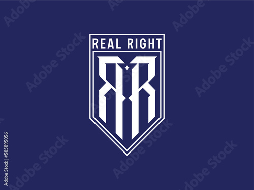R and RR logo design vector
