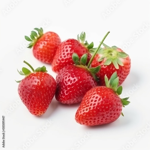 A shot of a strawberry on a white background Generative AI