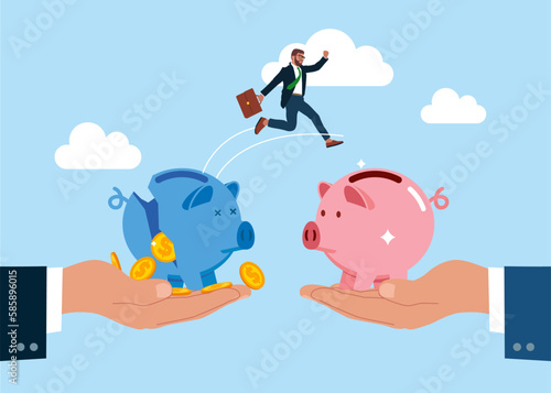 Financial crisis. Change job. Modern vector illustration in flat style