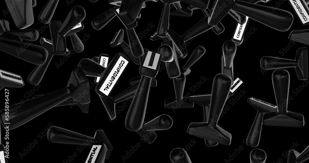 Rubber Stamps Confidential falling slow motion Rubber Stamps Confidential falling slow motion