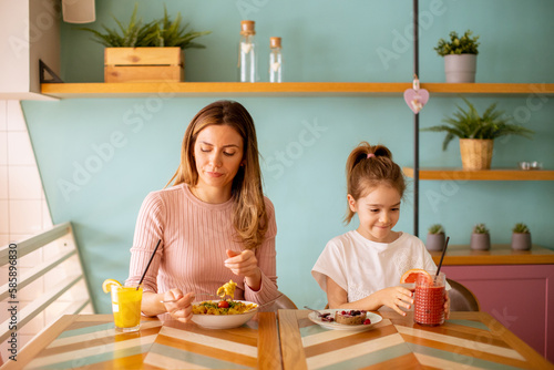 Mother and daughter having ...