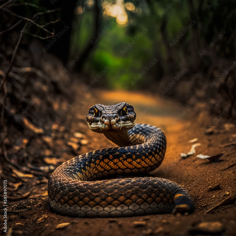 Fototapeta premium snake on road