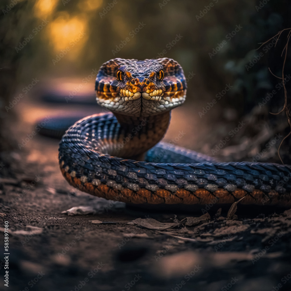 Obraz premium snake on road