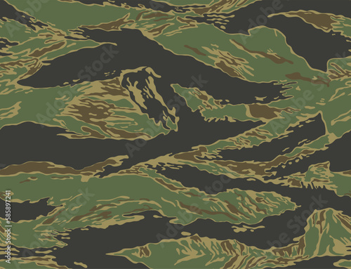 
Army vector camouflage texture, seamless trendy pattern, military background. Green brown print.