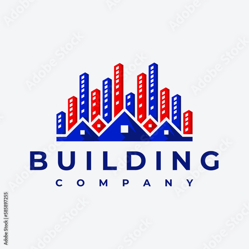 United states home town building logo design template
