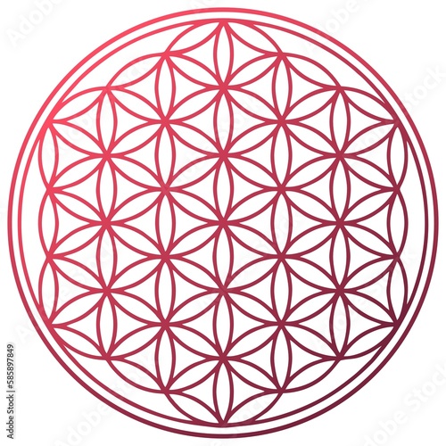 flower of life spiritual symbol red