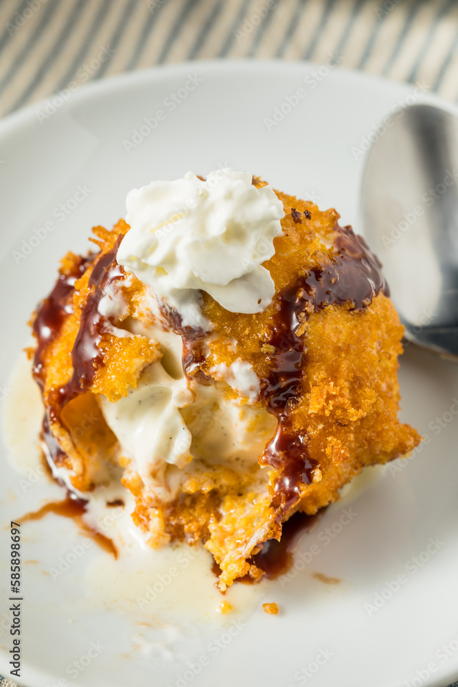 Homemade Fried Ice Cream Dessert