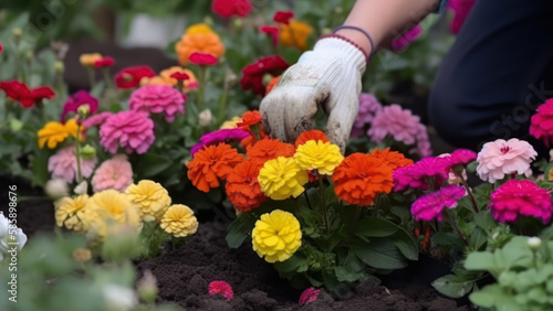 gardener caring for flowers generative ai