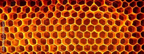 honeycomb banner. Generative AI,