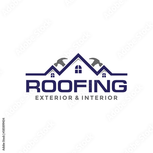 Real estate logo design vector templates on white background, Roofing logo design vector templates on white background