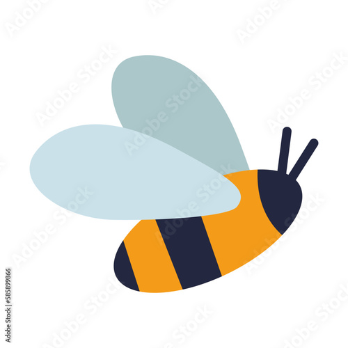 Bee, cartoon style. Trendy modern vector illustration isolated on white background, hand drawn, flat