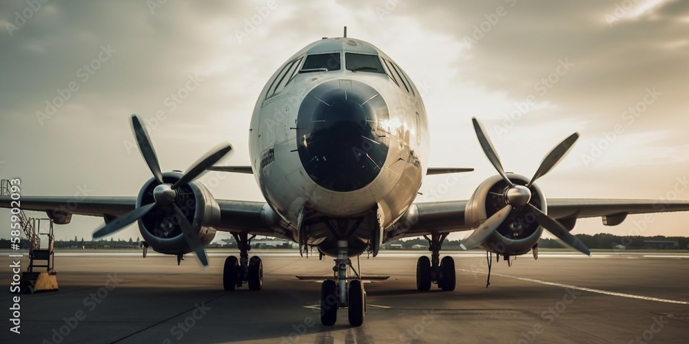 Cargo airplane front view Generative AI Cargo airplane front view Generative AI