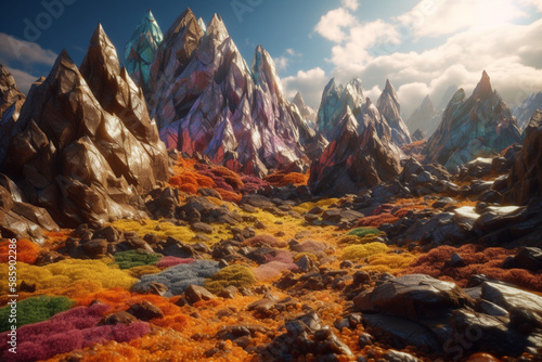 rocky mountains biome, Generative AI