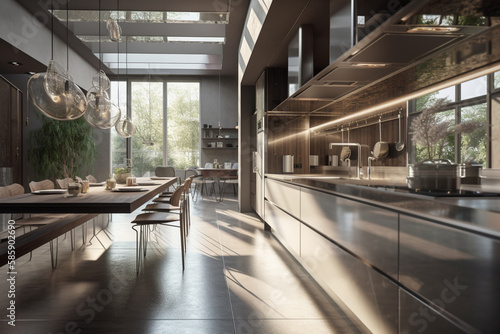 modern and luxurious kitchen, Generative AI