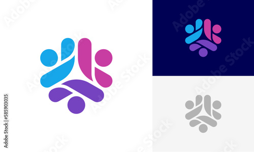 Community people, social community, human family logo abstract design vector © DevArt