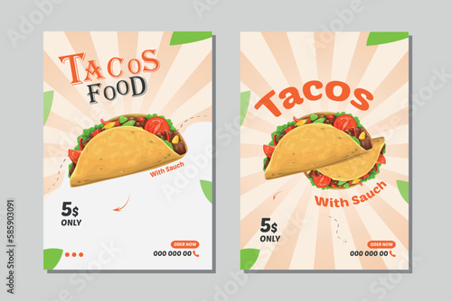 Tacos Food flyer template design