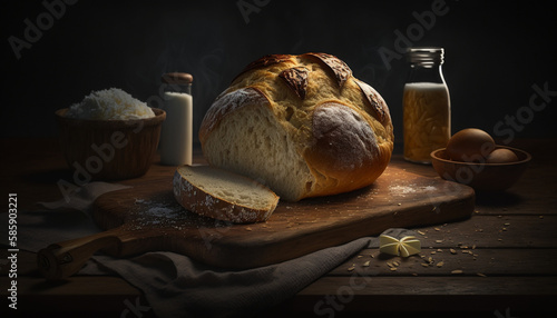 Freshly-baked bread illustration photo