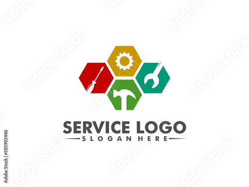 services  logo template, Maintenance work icon. Vector