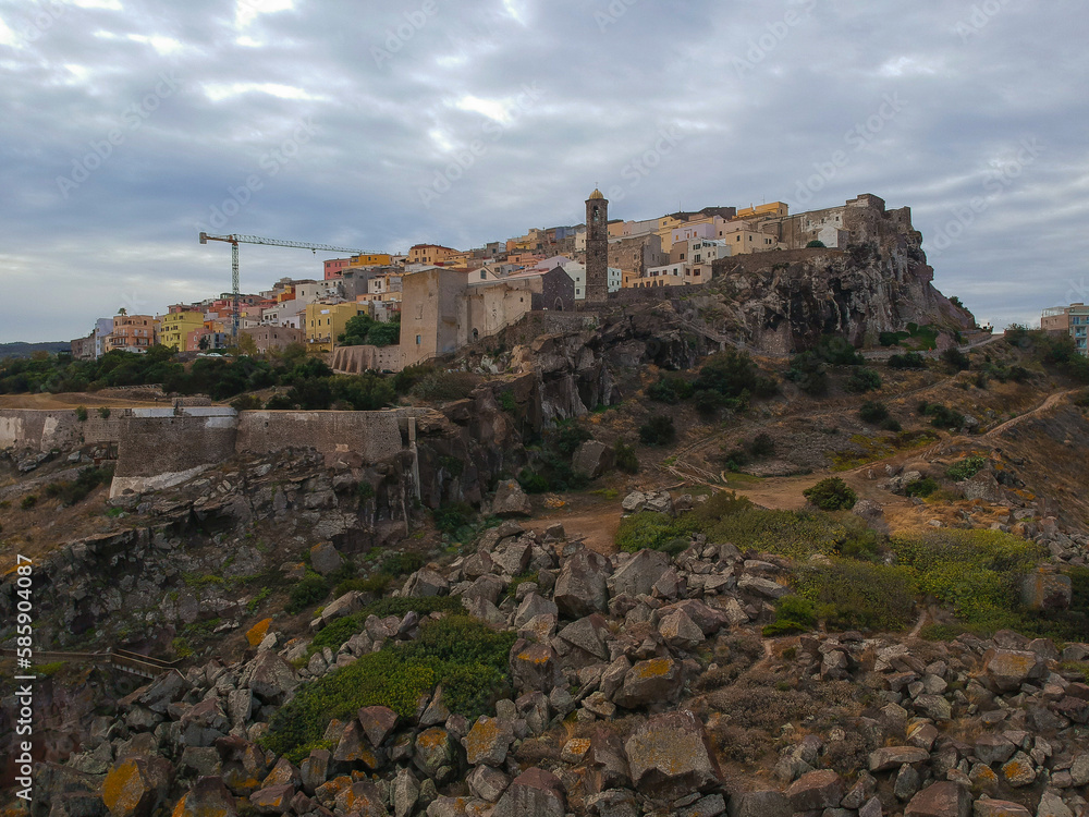 The view on the city of Castelsardo, Sardinia, Italy